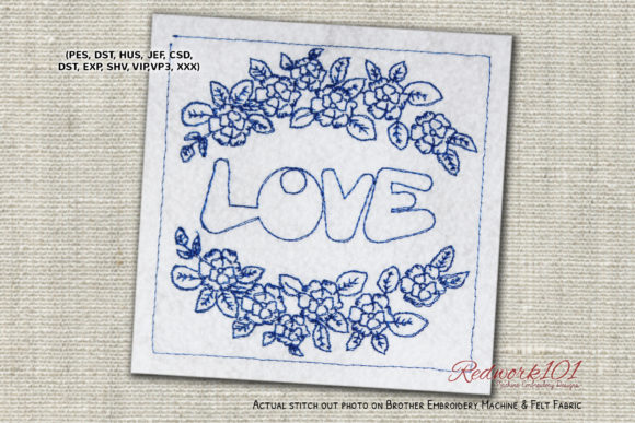 Reviewing Love with Flower Redwork for Holiday Sales