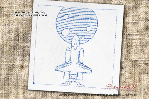 Space Shuttle Embroidery Design Review for Business Merch